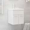 Image de Vidaxl Armoire D'Ã©vier Avec Lavabo IntÃ©grÃ© Blanc AgglomÃ©rÃ©