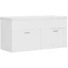 Image de Vidaxl Armoire D'Ã©vier Avec Lavabo IntÃ©grÃ© Blanc AgglomÃ©rÃ©
