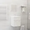 Image de vidaXL Ensemble de meubles de salle de bain Blanc brillant AgglomÃ©rÃ©