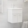 Image de Vidaxl Armoire D'Ã©vier Avec Lavabo IntÃ©grÃ© Blanc AgglomÃ©rÃ©