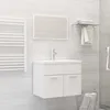 Image de vidaXL Ensemble de meubles de salle de bain Blanc AgglomÃ©rÃ©