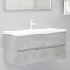 Image de vidaXL Armoire d'Ã©vier et lavabo intÃ©grÃ© gris bÃ©ton bois d'ingÃ©nierie