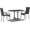 Image de Vidaxl Ensemble De Salle Ã Manger De Jardin 3 Pcs Noir