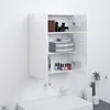 Image de vidaXL Armoire Ã  miroir de salle de bain 60x15x75cm MDF Blanc brillant