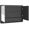 Image de vidaXL Armoire Ã  miroir de salle de bain 80x15x60 cm MDF Anthracite
