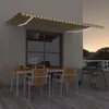 Image de Vidaxl Auvent Automatique Capteur De Vent Led 500x350cm Jaune Et Blanc