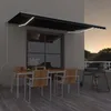 Image de Vidaxl Auvent Automatique Capteur De Vent Et Led 500x350 Cm Anthracite