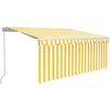 Image de Vidaxl Auvent RÃ©tractable Manuel Avec Store 3,5x2,5 M Jaune Et Blanc