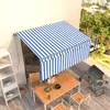 Image de Vidaxl Auvent RÃ©tractable Manuel Avec Store 3,5x2,5 M Bleu Et Blanc