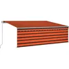 Image de Vidaxl Auvent Manuel RÃ©tractable Et Store Led 4,5x3 M Orange Et Marron