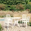 Image de Vidaxl Ensemble De Bistro 5 Pcs Aluminium CoulÃ© Blanc