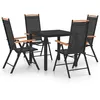 Image de Vidaxl Ensemble De Salle Ã Manger De Jardin 5 Pcs Aluminium Noir