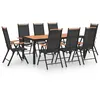 Image de Vidaxl Ensemble De Salle Ã Manger De Jardin 9 Pcs Aluminium Noir