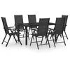Image de Vidaxl Ensemble De Salle Ã Manger De Jardin 7 Pcs Aluminium Noir