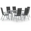 Image de Vidaxl Ensemble Ã DÃ®ner De Jardin 7 Pcs Aluminium ArgentÃ© Et Noir