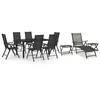 Image de Vidaxl Ensemble De Salle Ã Manger De Jardin 10 Pcs Noir Et Anthracite
