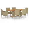 Image de Vidaxl Ensemble De Salle Ã Manger De Jardin 7 Pcs RÃ©sine TressÃ©e Beige