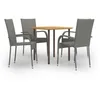Image de Vidaxl Ensemble De Salle Ã Manger De Jardin 5 Pcs RÃ©sine TressÃ©e Gris