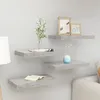 Image de vidaXL Â¿Â¿tagÂ¿Â¿res murales flottantes 4 pcs Gris bÂ¿Â¿ton 40x23x3,8 cm MDF