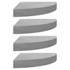 Image de vidaXL ?tagÂ¿Â¿res d'angle murales 4 pcs Gris bÂ¿Â¿ton 25x25x3,8 cm MDF