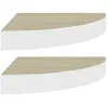 Image de vidaXL ÃtagÃ¨res d'angle murales 2 pcs ChÃªne et blanc 35x35x3,8 cm MDF