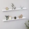 Image de vidaXL ÃtagÃ¨res murales 2 pcs Blanc brillant 100x9x3 cm