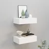 Image de vidaXL ÃtagÃ¨res Ã  tiroirs murales 2 pcs Blanc 40x23,5x10 cm MDF