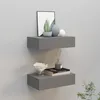 Image de vidaXL ÃtagÃ¨res Ã  tiroirs murales 2 pcs gris 40x23,5x10 cm MDF