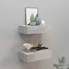 Image de vidaXL ÃtagÃ¨res Ã  tiroir murales 2 pcs Gris bÃ©ton 40x23,5x10 cm MDF