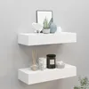 Image de vidaXL ÃtagÃ¨res Ã  tiroirs murales 2 pcs Blanc 60x23,5x10 cm MDF