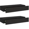 Image de vidaXL ?tagÂ¿Â¿res Â¿Â¿ tiroirs murales 2 pcs Noir 60x23,5x10 cm MDF