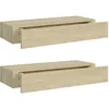 Image de Vidaxl ÃtagÃ¨res Ã Tiroirs Murales 2 Pcs ChÃªne 60x23,5x10 Cm Mdf