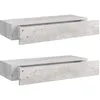 Image de vidaXL ÃtagÃ¨res Ã  tiroir murales 2 pcs Gris bÃ©ton 60x23,5x10 cm MDF
