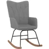 Image de vidaXL Chaise Ã  bascule Gris foncÃ© Tissu