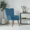 Image de vidaXL Chaise de relaxation Bleu Velours