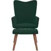 Image de vidaXL Chaise de relaxation avec repose-pied Vert foncÃ© Velours