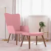 Image de vidaXL Chaise de relaxation avec repose-pied Rose Velours