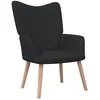 Image de vidaXL Chaise de relaxation Noir Tissu