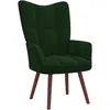 Image de vidaXL Chaise de relaxation Vert foncÃ© Velours