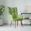 Image de vidaXL Chaise de relaxation Vert clair Velours