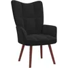 Image de vidaXL Chaise de relaxation Noir Velours