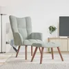 Image de vidaXL Chaise de relaxation avec repose-pied Gris clair Velours