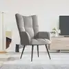 Image de vidaXL Chaise de relaxation Gris clair Velours