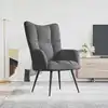 Image de vidaXL Chaise de relaxation Gris foncÃ© Velours