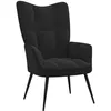 Image de vidaXL Chaise de relaxation Noir Velours