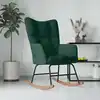 Image de vidaXL Chaise Ã  bascule Vert foncÃ© Velours
