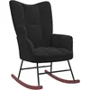 Image de vidaXL Chaise Ã  bascule Noir Velours
