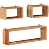 Image de Vidaxl Ensemble D'etagÃ¨res Murales Cube 3 Pcs Bois D'acacia Solide