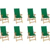 Image de Vidaxl Chaises Inclinables De Jardin Avec Coussins 8 Pcs Teck Solide