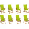 Image de Vidaxl Chaises Inclinables De Jardin Et Coussins Lot De 8 Teck Solide